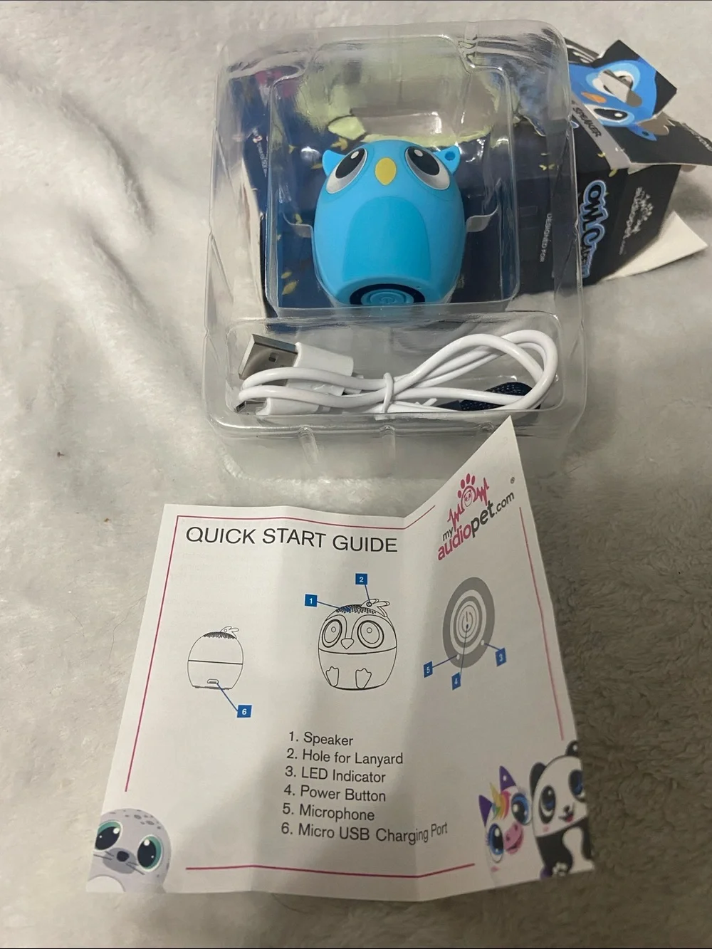 Owl Capella Blue Portable Bluetooth Speaker - Blue